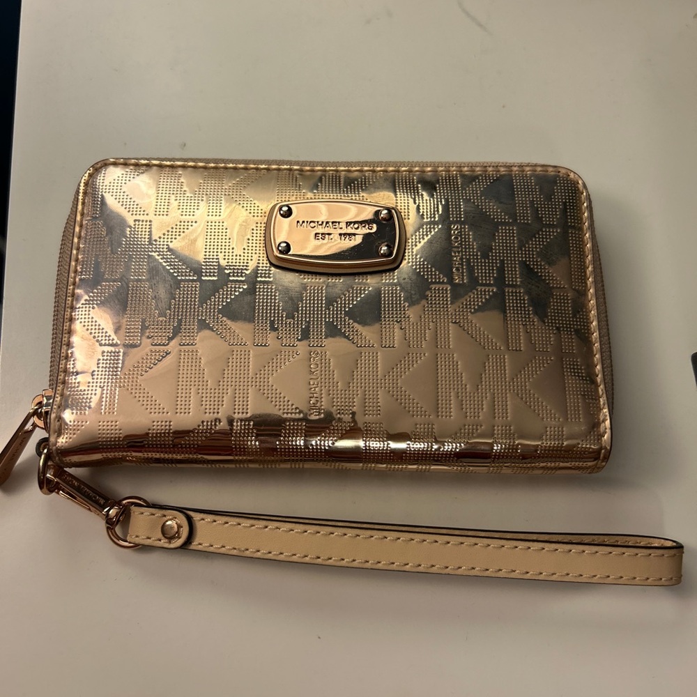 Michael Kors Metallic Gold Wristlet